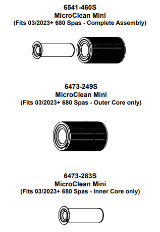 6541-460S | Sundance 680 Microclean Mini Complete Filter Assembly